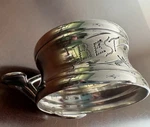 Antique Silver Plate Wishbone Best Wishes Napkin Ring 1.15 Tall. Fixed Price $35.00.