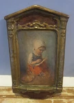 Antique Girl Reading Book Robert G. Hutchison - Gesso Duro Craft Regal Art Co. Fixed Price $85.00.