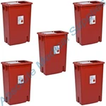 *5-PACK* Covidien Sharpsafety Container Sliding Red 18 Gallon 8938. Fixed Price $224.99.