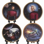 Hamilton Collection Star Trek Plates Lot 4 Tng Riker Picard Enterprise Klingon. Fixed Price $56.83.