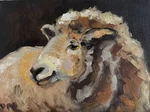 Sheep Oil Painting Original Pet Farm Animal Impasto Canvas Art Signed. Fixed Price $62.00.