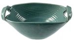 Kenneth George 2 Handle Ceramic Green Bowl North Carolina Cole Pottery 11.5X6IN. Fixed Price $40.00.