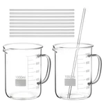 Qwork Pack 1000ML Borosilicate Glass Beaker With Handle, & Pcs 12".... Fixed Price $38.95.