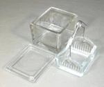 Wheaton Glass 20 Slide Staining Dish Jar With Rack, Cover Handle Ex+. Fixed Price $49.00.