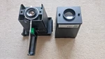 Polaroid DS-34 Direct Screen Camera Tominon 1:4.5 105MM + H-6 Hood. Fixed Price $60.00.