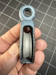 Vintage Blue Single Sheave Pulley Block Cast Metal Rigging Rope Eye Loop. Fixed Price $24.95.