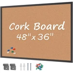 BOARD2BY Bulletin 36 48, Black Wood Framed 4X3 Corkboard,. Fixed Price $96.96.