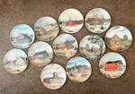 Complete Set 12 The Vanishing American Barn Franciscan Porcelain. Fixed Price $144.00.