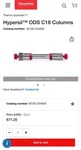 Thermo Scientific 30105-254630 Hplc Column Hypersil Ods C18 250X4.6MM New. Fixed Price $220.00.